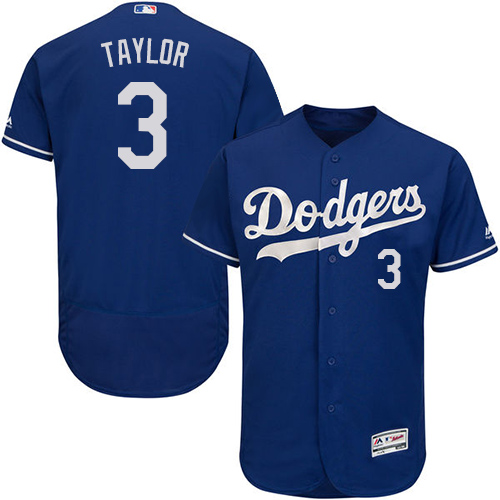 Dodgers #3 Chris Taylor Blue Flexbase Authentic Collection Stitched MLB Jersey